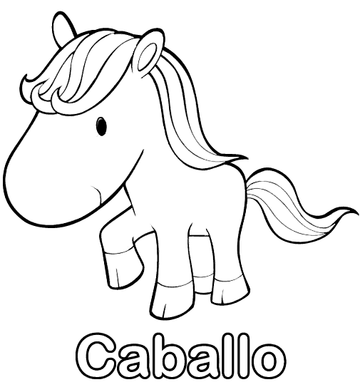Colorear dibujo de Caballo | Dibujos infantiles gratis | Vivajuegos
