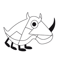 Colorear dibujo de Rinoceronte de Gaceta de Colores