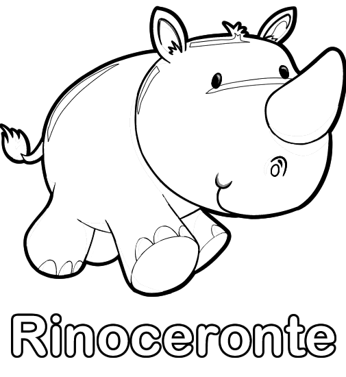 Colorear dibujo de Rinoceronte