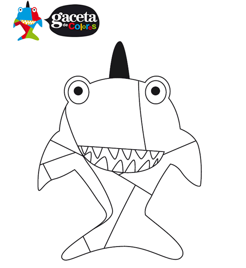 Colorear dibujo de Tiburón de Gaceta de Colores
