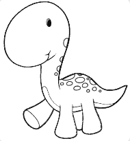 Colorear dibujo de Dinosaurio bebé