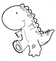 Colorear dibujo de Dinosaurio contento