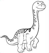 Colorear dibujo de Dinosaurio cuello largo