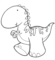Colorear dibujo de Dinosaurio feliz
