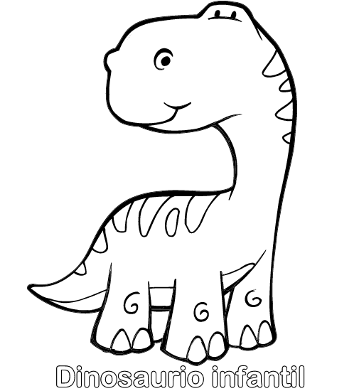 Colorear dibujo de Dinosaurio infantil