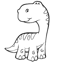 Colorear dibujo de Dinosaurio infantil