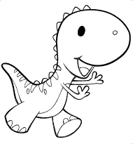 Colorear dibujo de Dinosaurio jugando