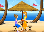 Camarera en la playa